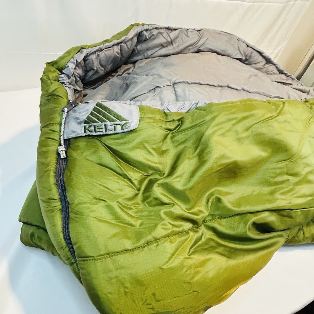 Kelty Sleeping Bag Corona Regular 20 Degree Right Zipper 34" x 80" Green Grey - Picture 12 of 16